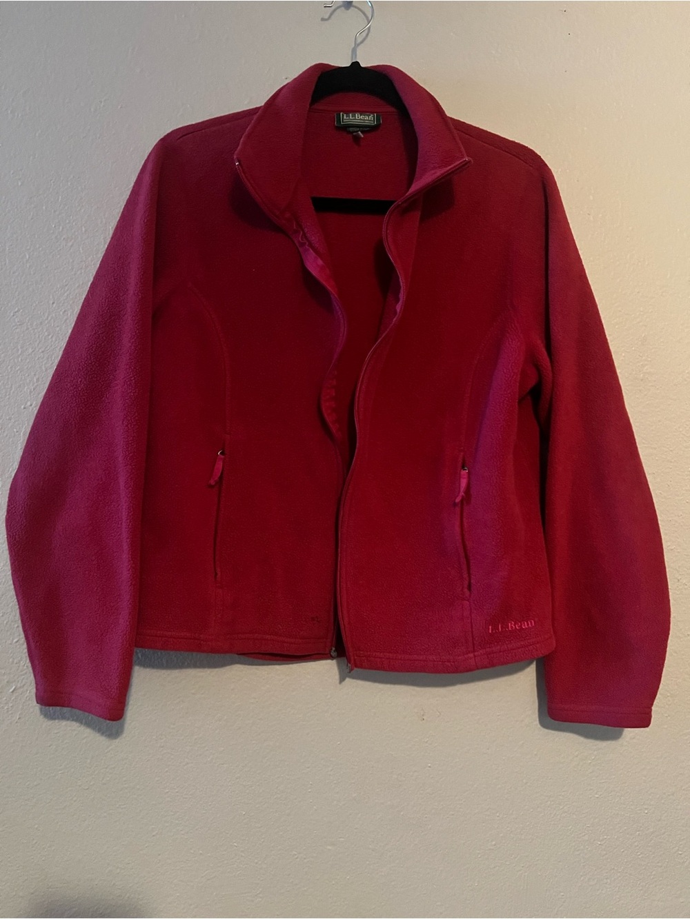Vintage LL Bean Jacket Womens Large Pink Fleece zipper broken) outdoor Hiking